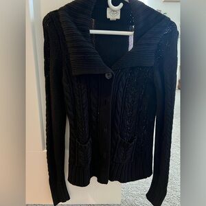 Black Cable Knit Women's Sweater